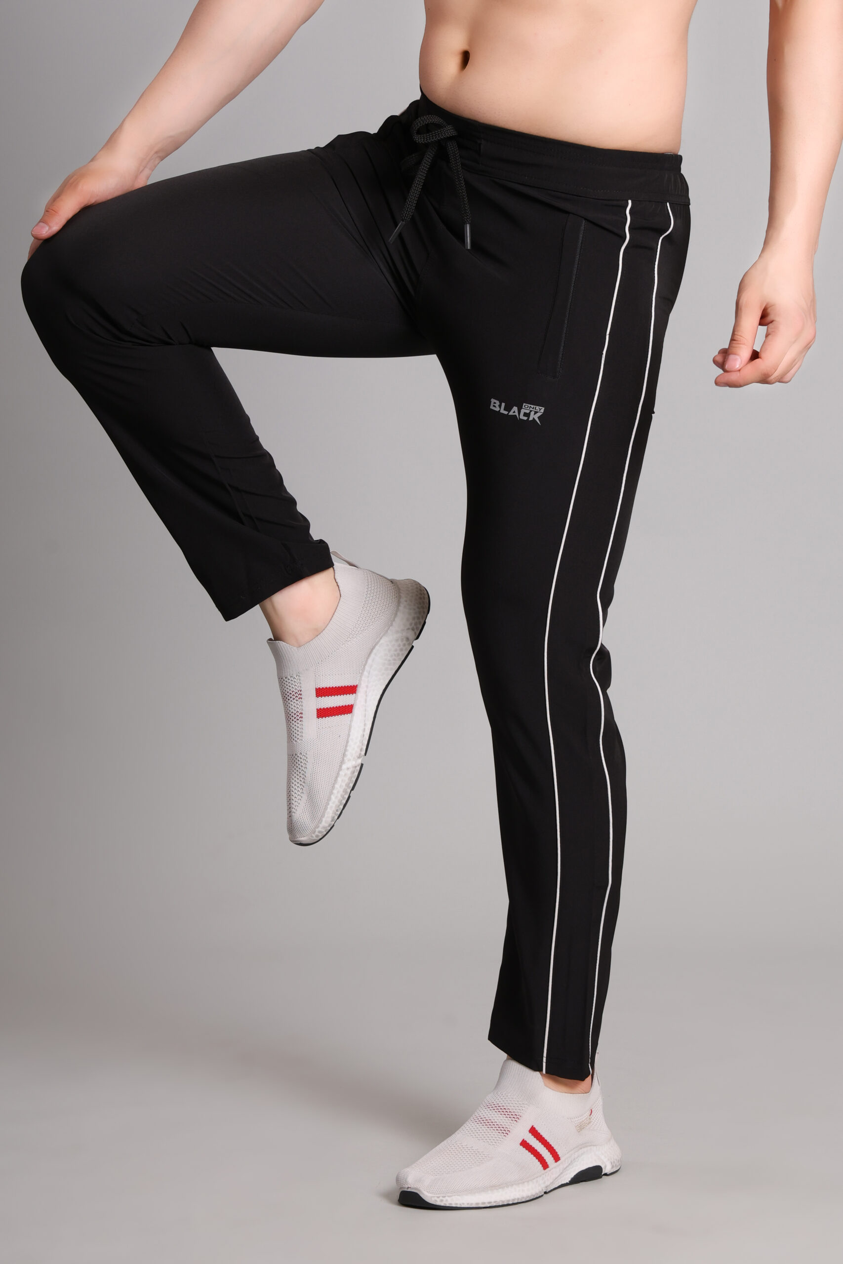 IMG_8124 REGULAR FIT ONLY BLACK TRACK PANT - Image 1