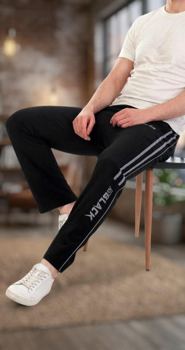 STRAIGHT FIT ONLY BLACK TRACK PANT - Image 4