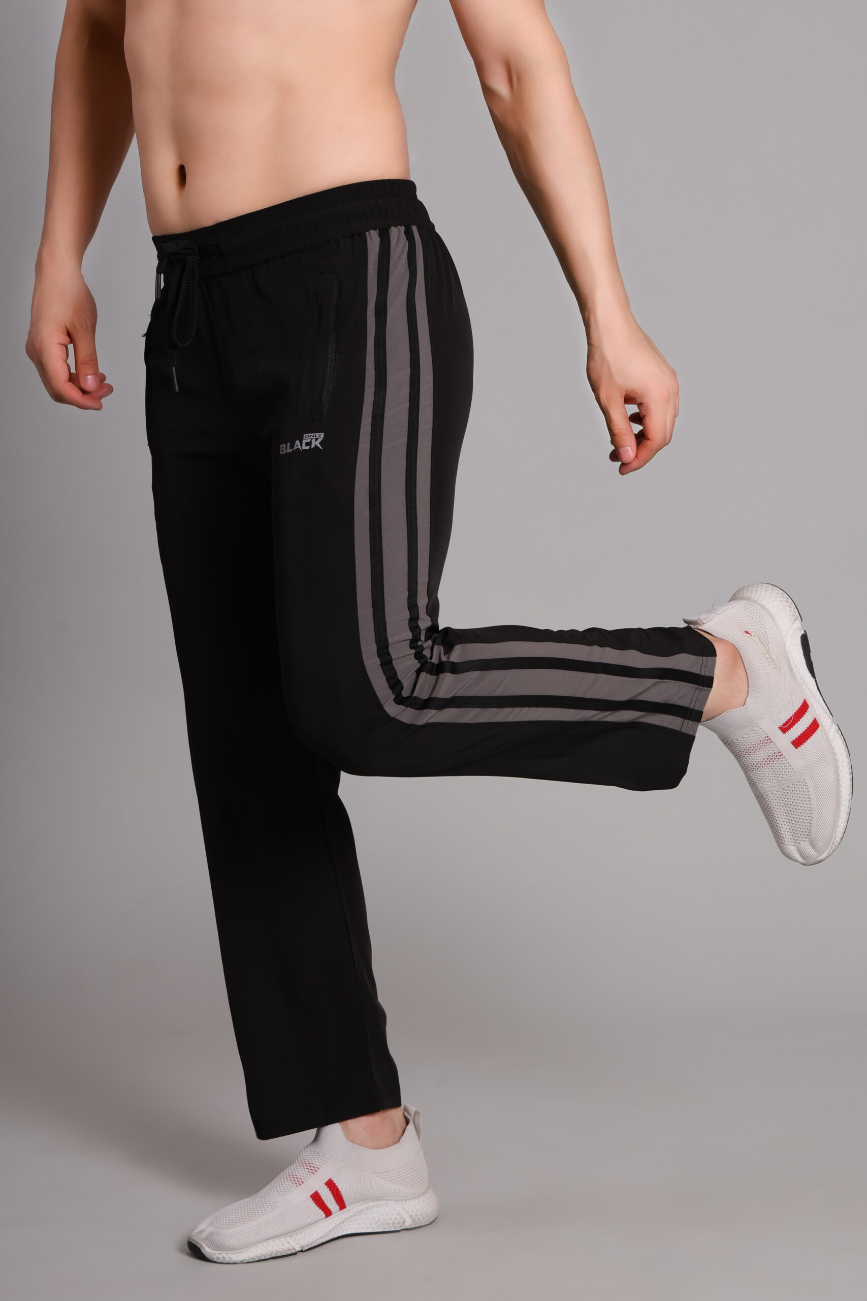 IMG_8093 STRAIGHT FIT ONLY BLACK TRACK PANT - Image 1